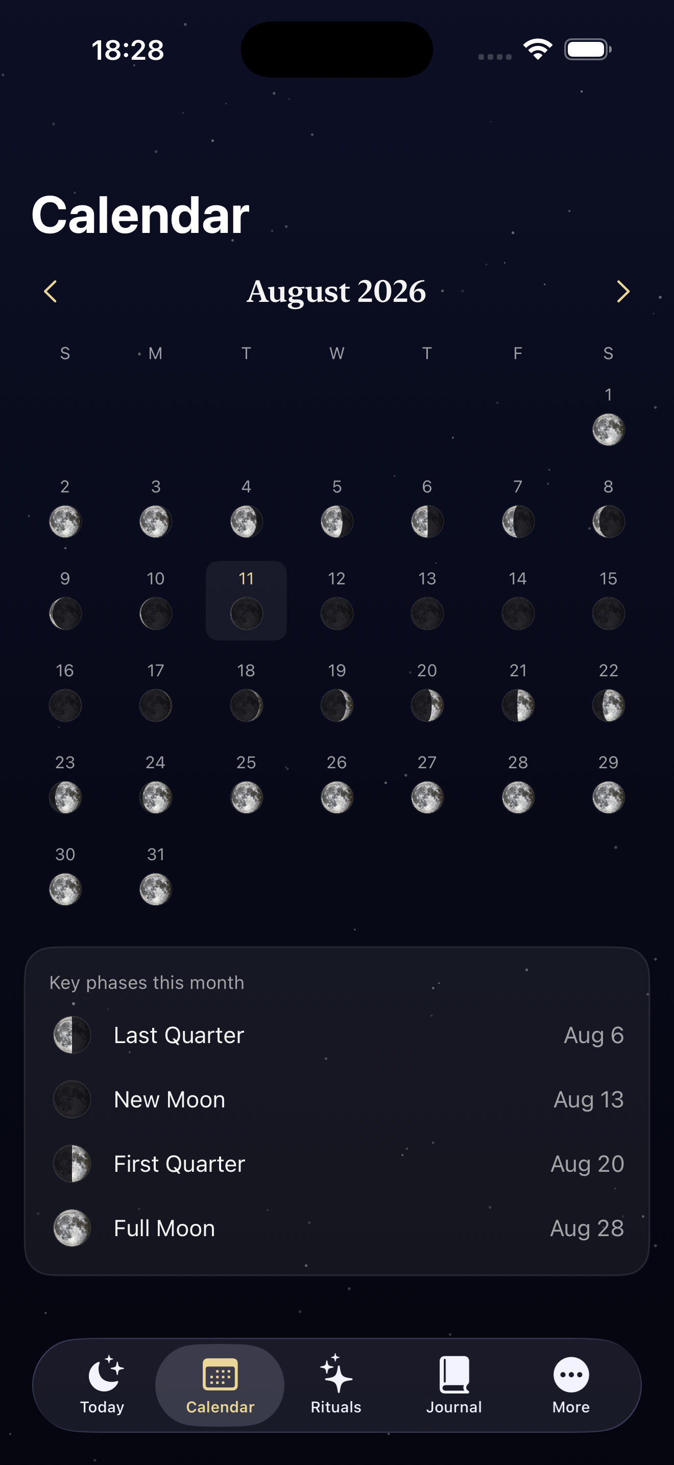 Moonlore monthly moon calendar