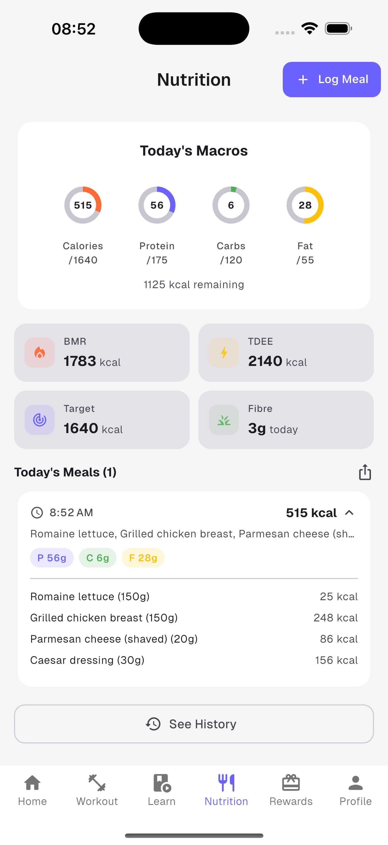 RepNova Nutrition Tracking