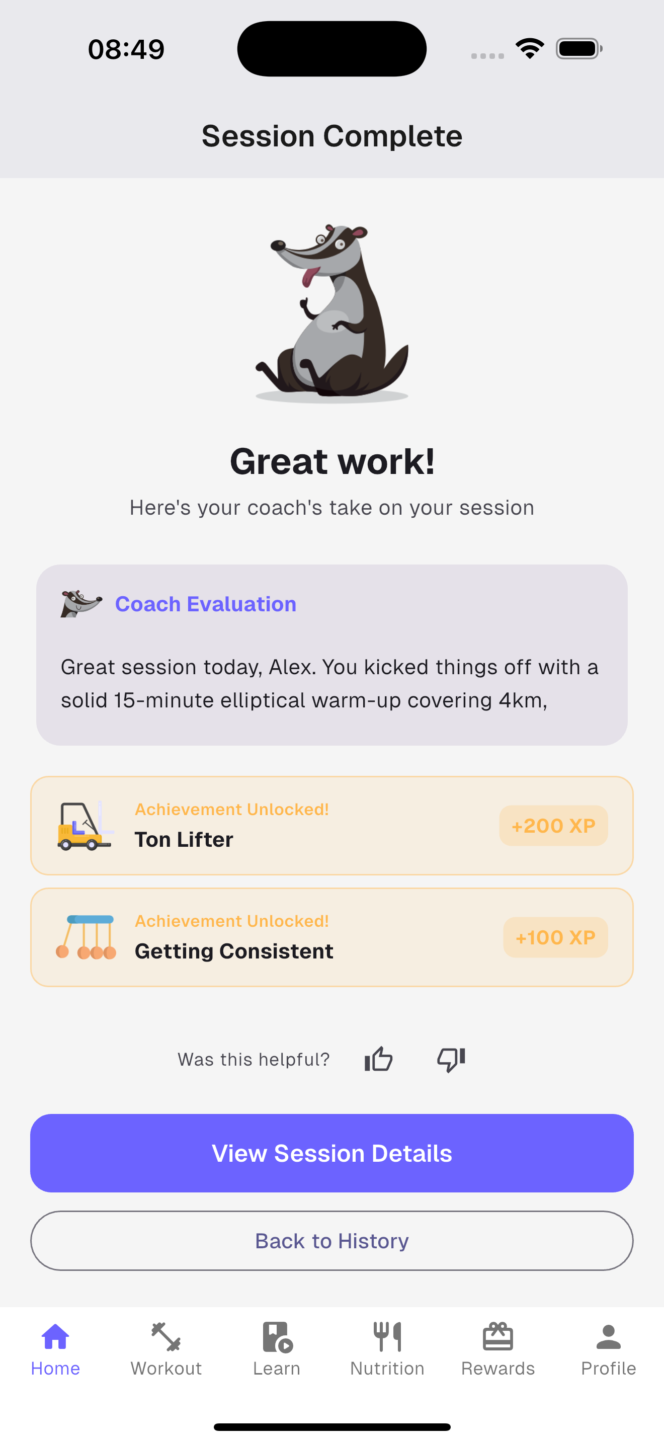 RepNova Session Completed