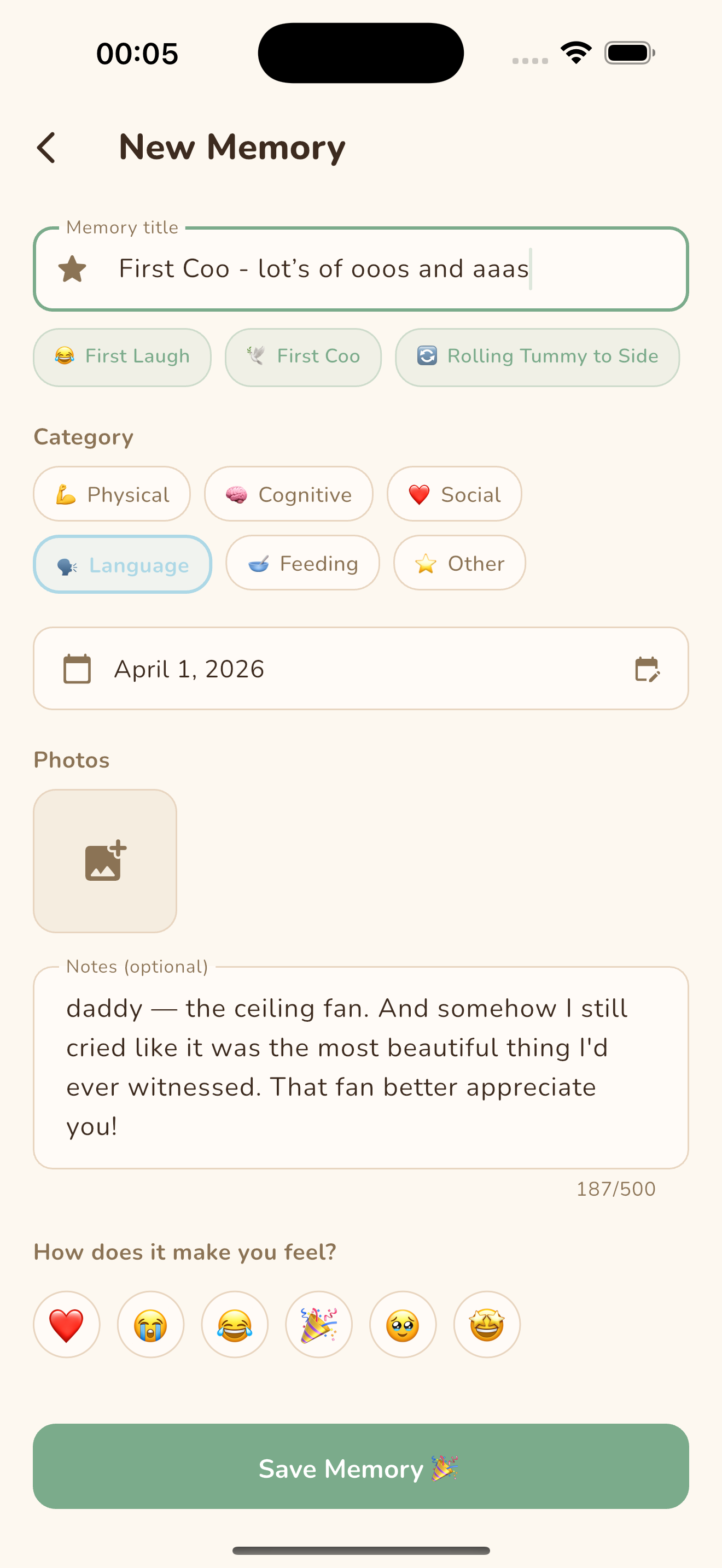 Tiny Firsts App Screenshot 1
