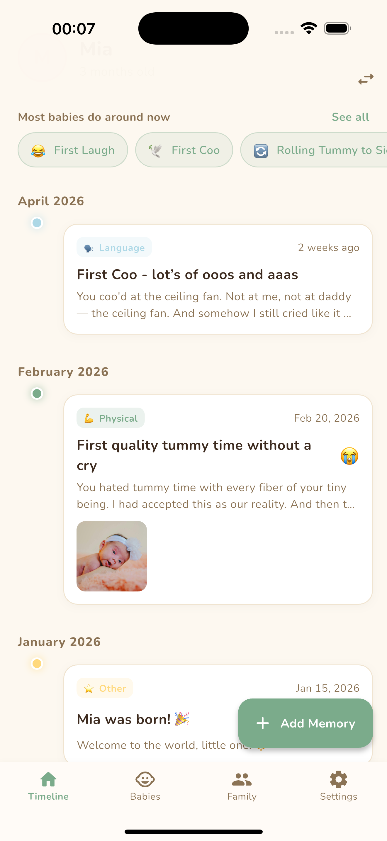 Tiny Firsts App Screenshot 2